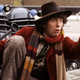 Tom Baker doing what he does best (gawking and pointing) for a photoshoot at BBC Television Centre ahead of his Doctor Who debut.